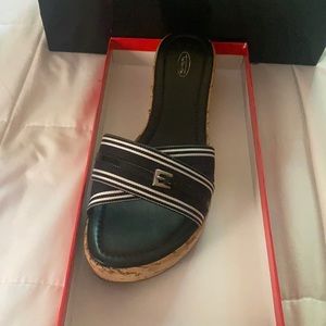 Talbots Navy Cork Sandals